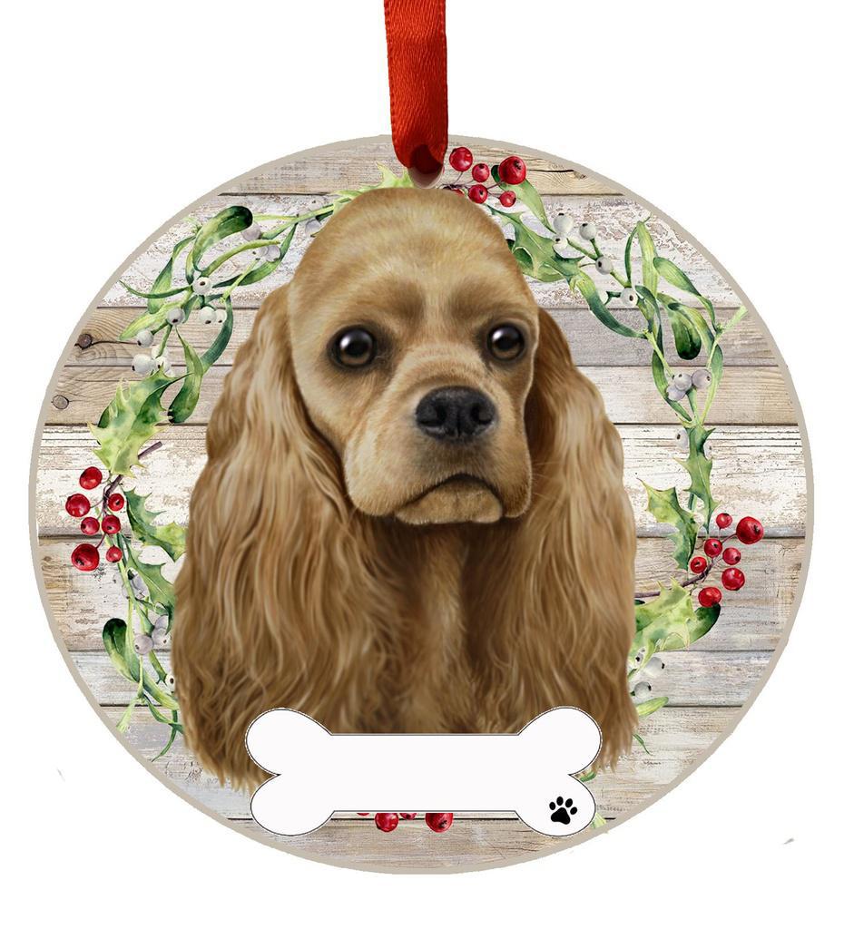 E&S Pets Cocker Spaniel, buff Ceramic Wreath Ornament 550-78b