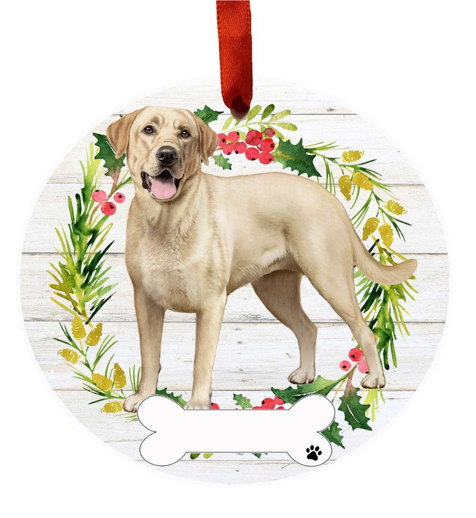 E&S Pets Labrador, yellow, FB Ceramic Wreath Ornament 550-20FB