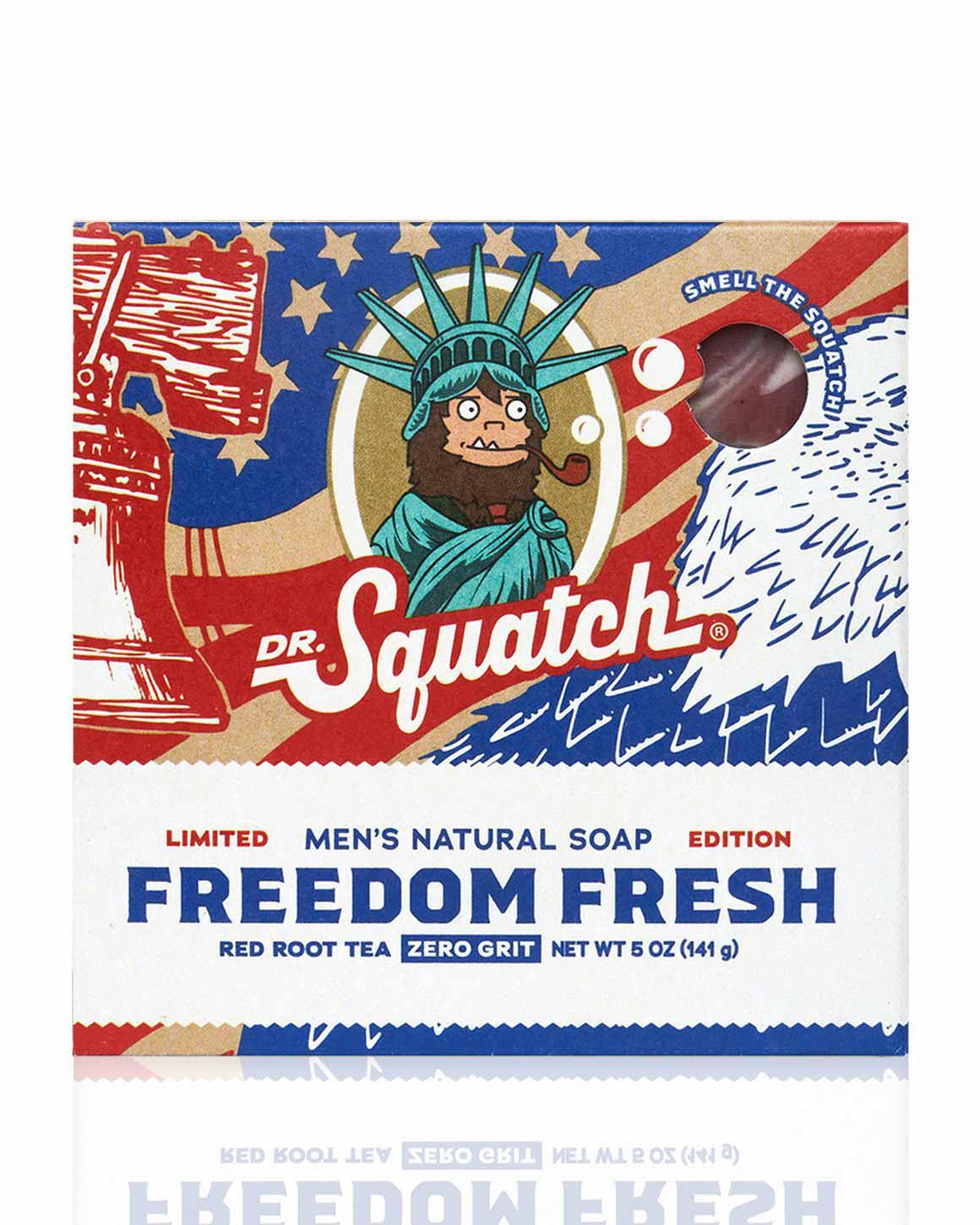 Dr. Squatch - Freedom Fresh Bar Soap - Red Root Tea Zero Grit (Blue Bar)