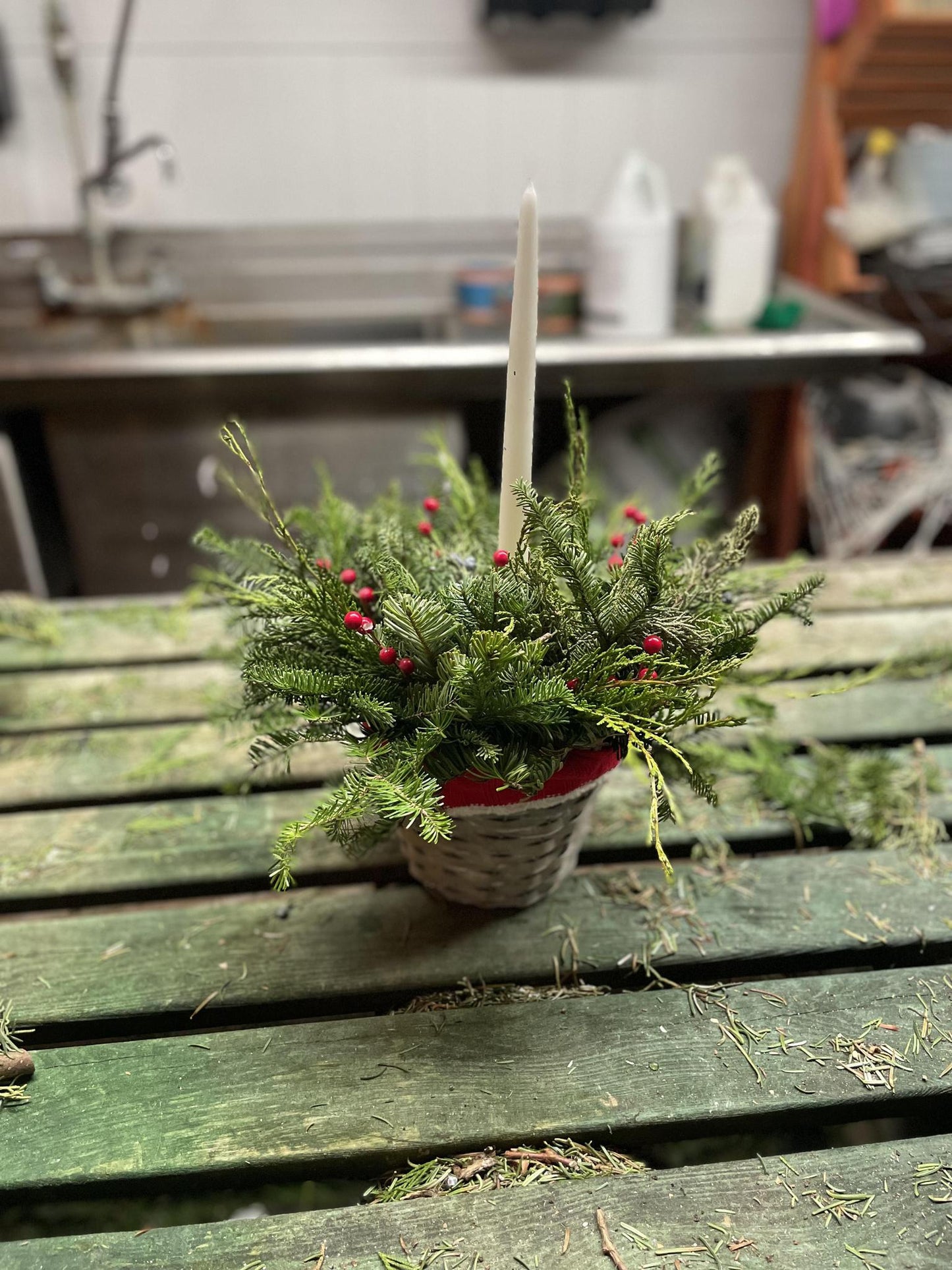 Basket Centerpiece w/Candle