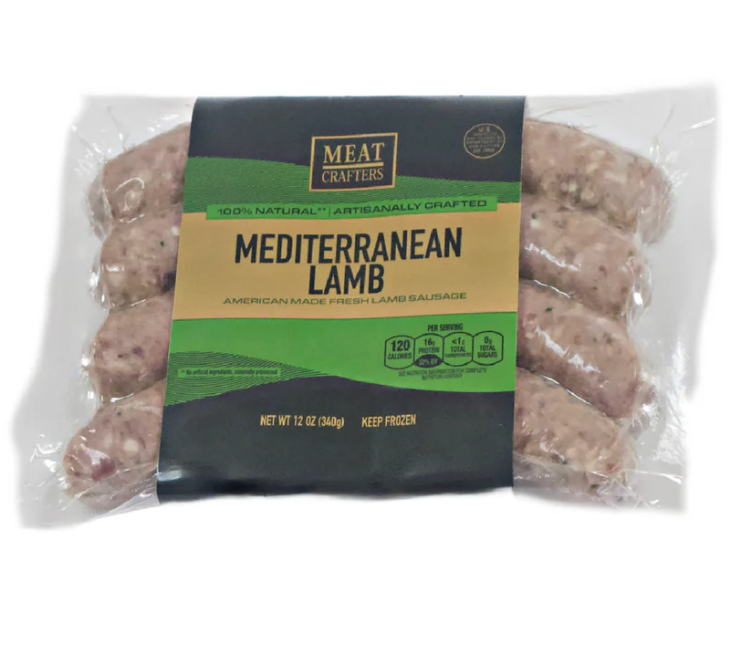 MeatCrafters Inc. - Mediterranean Lamb Sausage Links - Seasoned, Artisanal 12oz - 412R-14
