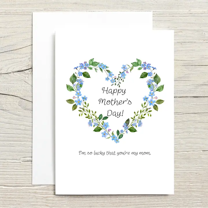 Raven's Edge Studio - Plantable Card | Mother's Day Card | Blue Flower Heart