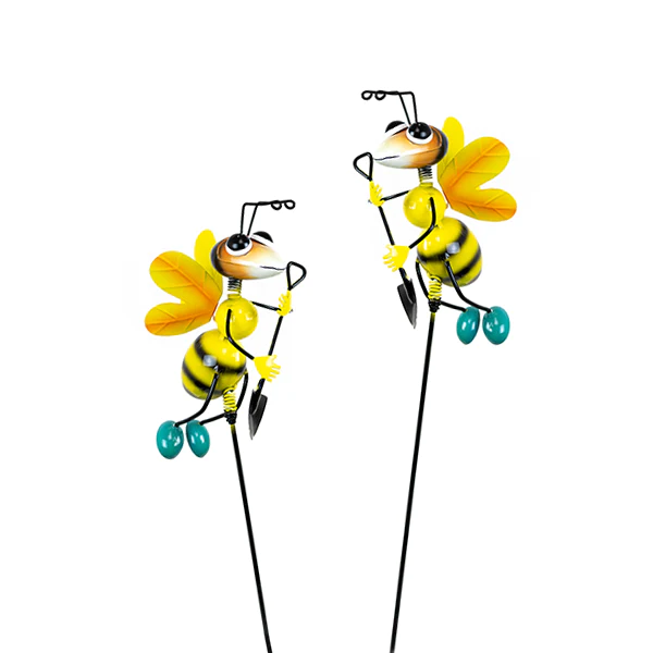 Land & Sea Metal Bee Plant Stick 9" PS142
