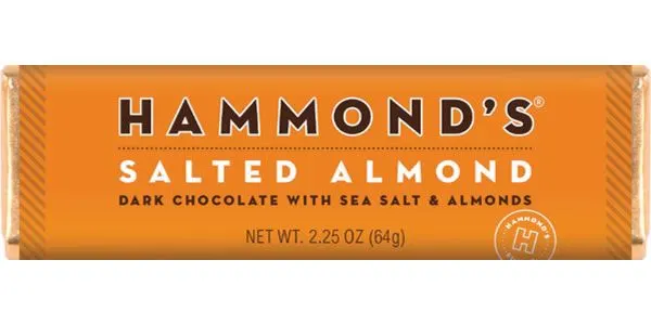 Hammond's Candies Chocolate Bars - Salted Almond Dark Chocolate OC43612