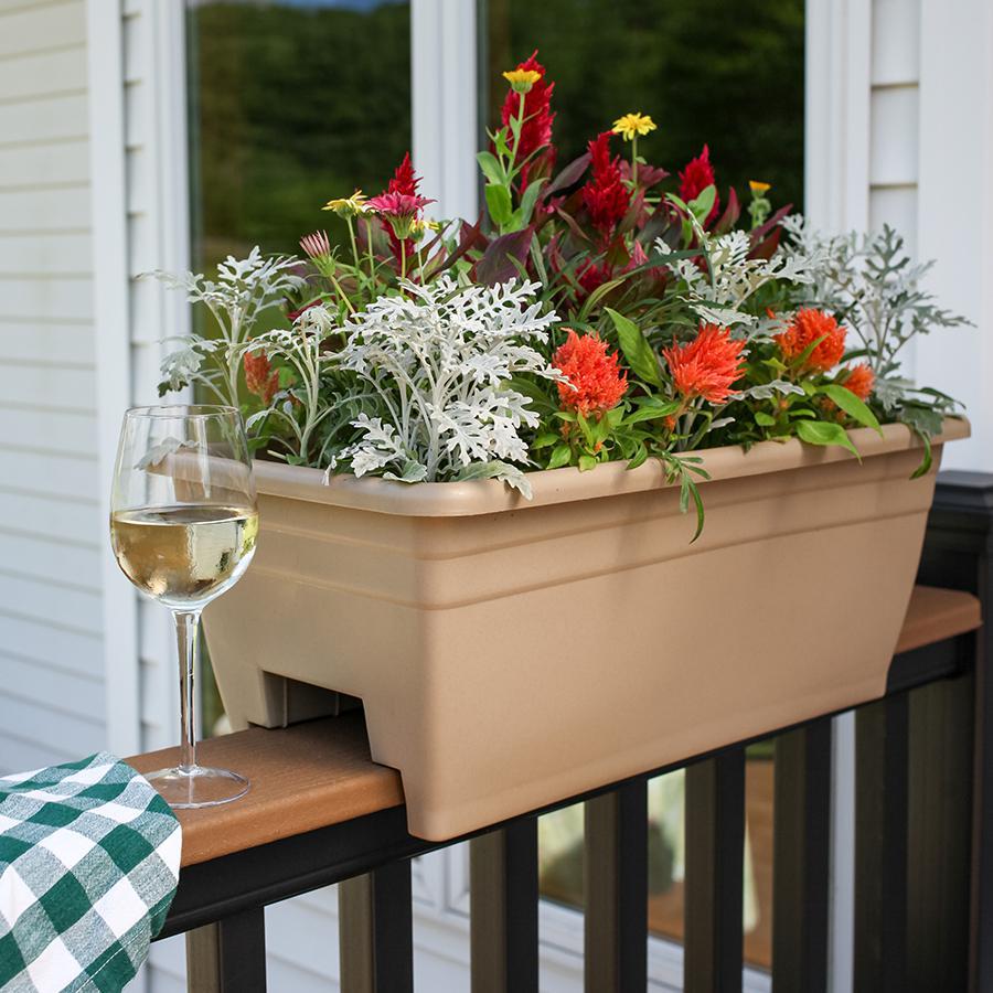 HC 24" Deck Rail Box Planter in White 80282343