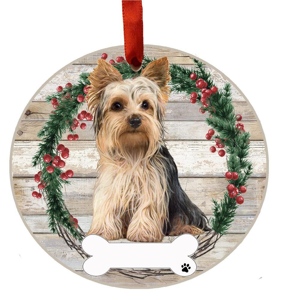 E&S Pets Yorkie, FB Ceramic Wreath Ornament 550-46FB