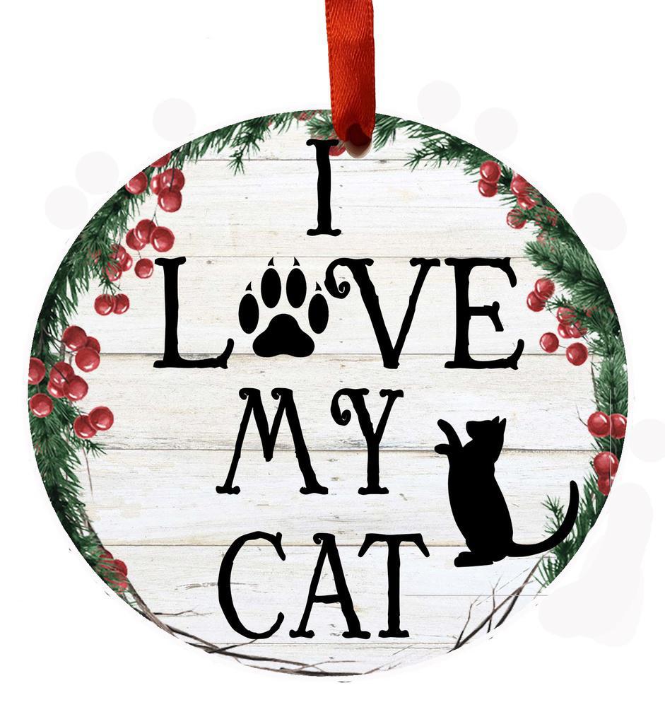 E&S Pets I Love My Cat Ceramic Wreath Ornament 551-229