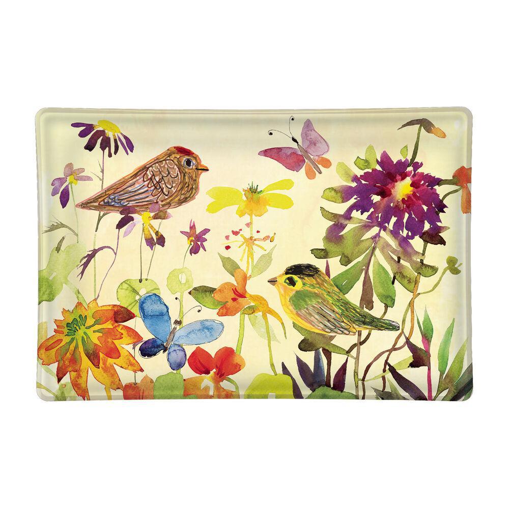 Michel Design Works - Birds & Butterflies Rectangular Glass Soap Dish GSDR371 818371