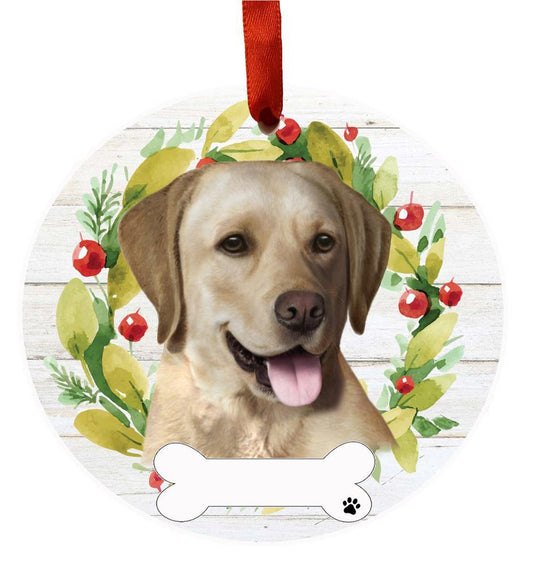 E&S Pets Labrador, yellow Ceramic Wreath Ornament 550-20