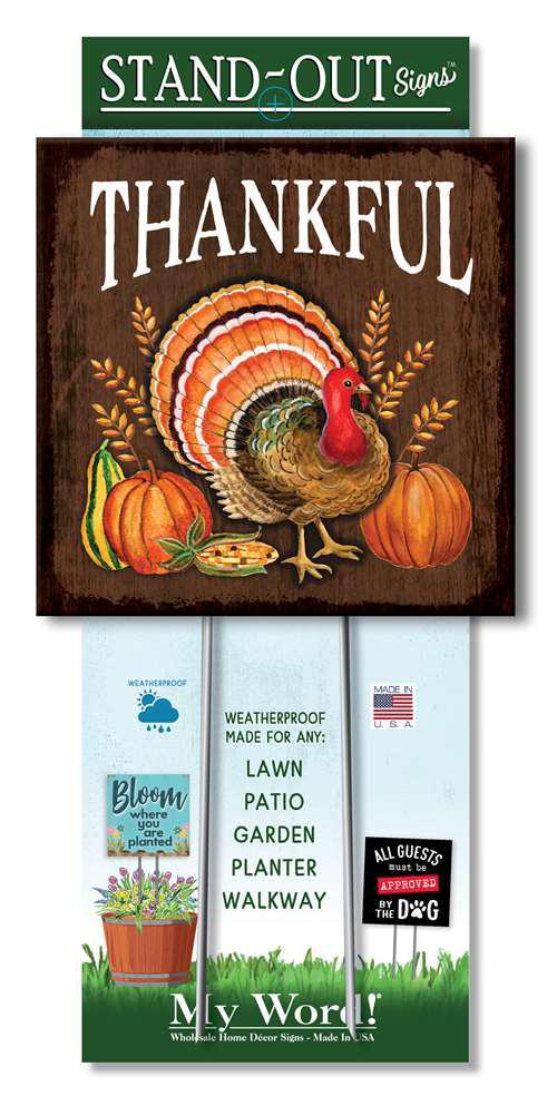 THANKFUL WITH TURKEY - STAND-OUT SQUARE 8X8 61496