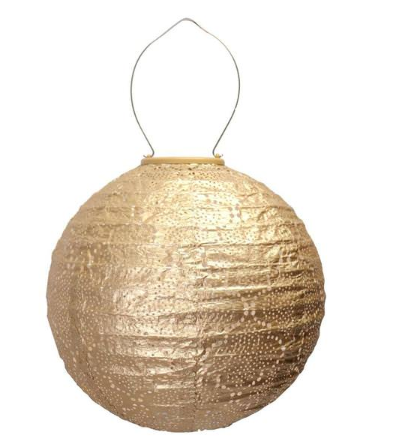 Lumiz LED Lantern - Round Bazaar Solar Lantern, Gold - LUM117