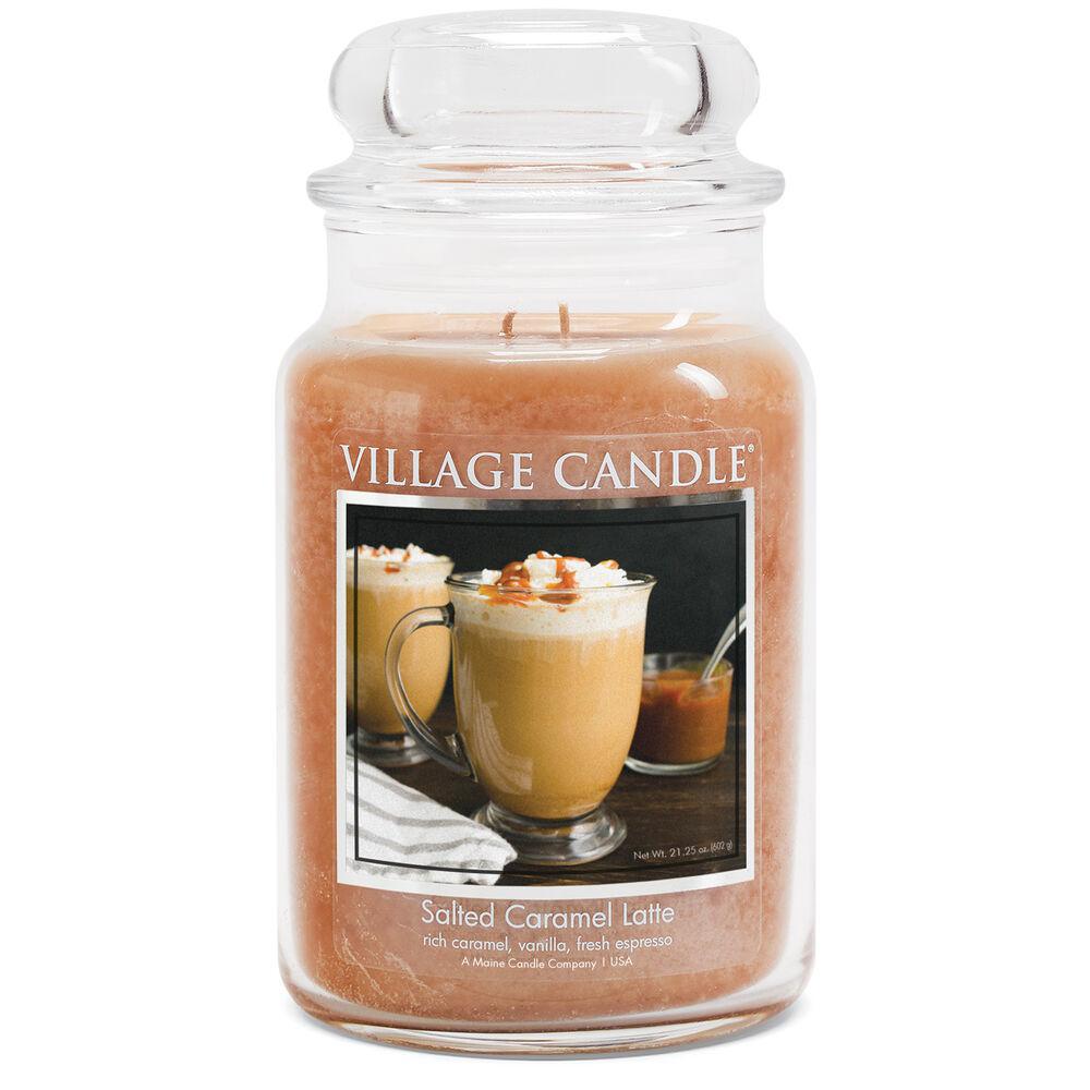 Stonewall Kitchen - Village Candle - Salted Caramel Latte Large Dome Candle 21.25 oz - 4260298