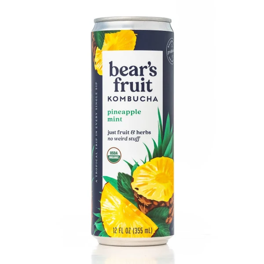 Bear's Fruit Kombucha - Organic Pineapple Mint 12 fl oz