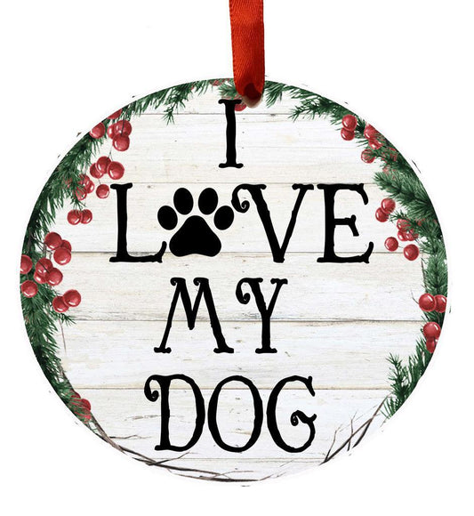 E&S Pets I Love My Dog Ceramic Wreath Ornament 550-213