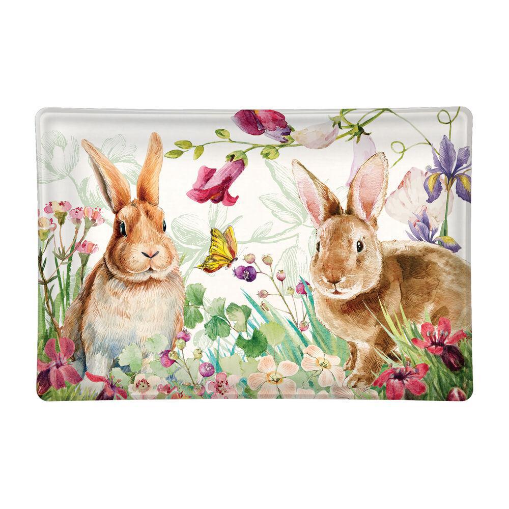 Michel Design Works - Bunny Meadow Rectangular Glass Soap Dish 818382