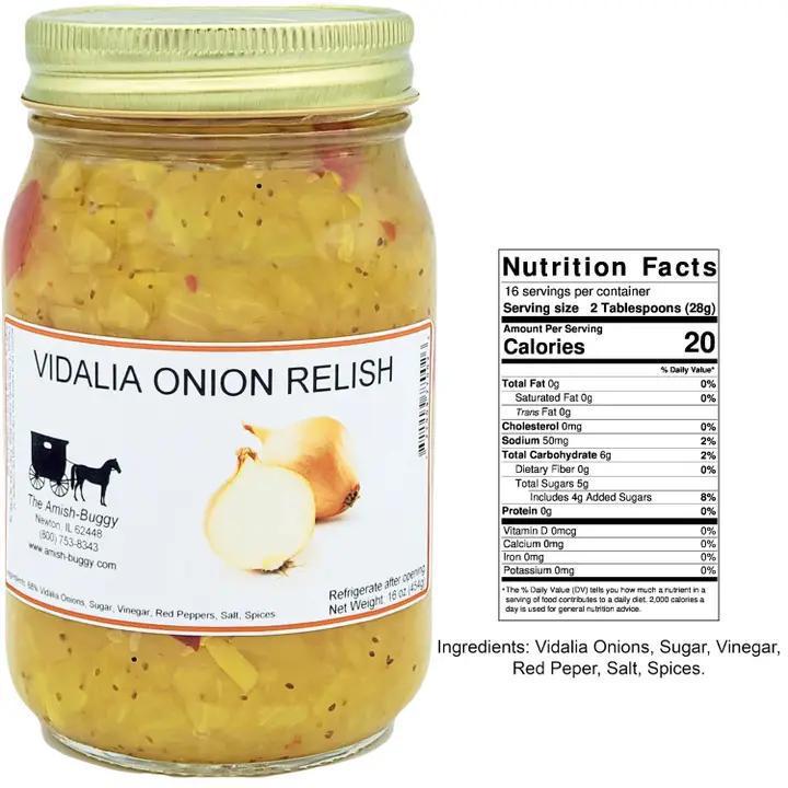 Arndt's Fudgery - Amish Made - Vidalia Onion Relish 16 oz