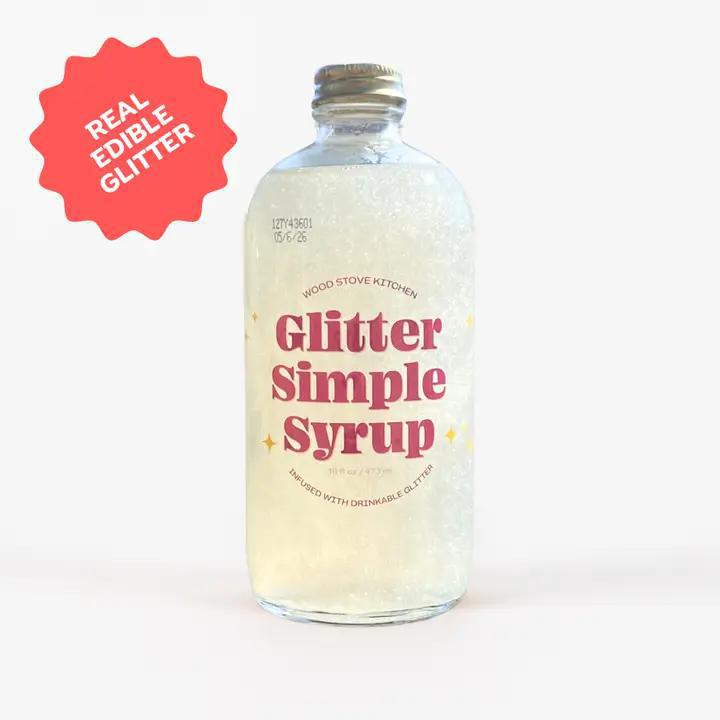 Wood Stove Kitchen - Glitter Simple Syrup 16 oz - WSKGLITSIMPLE16