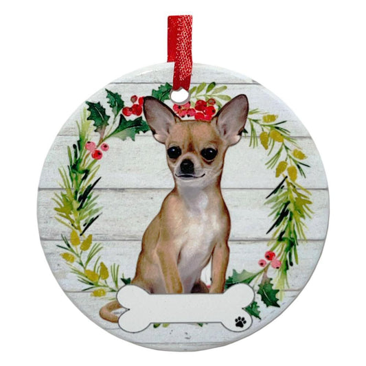 E&S Pets Chihuahua FB Ceramic Wreath Ornament 550-10FB