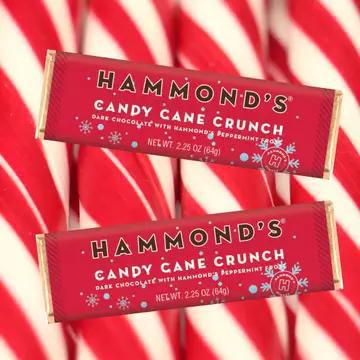 Hammond's Candies - Chocolate Bar Candy Cane Crunch Dark 2.25 oz - OC02812