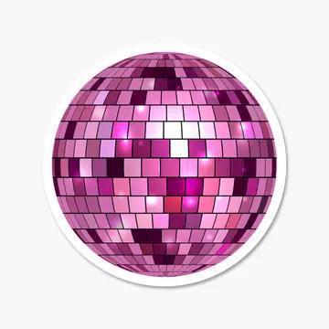 Footnotes - Mirrorball Disco Ball Pink 2.5" - Sticker - ST0599