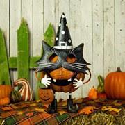 26" "BINX" TALL IRON PUMPKIN MASQUERADE CAT HALLOWEEN FIGURINE ZR195975