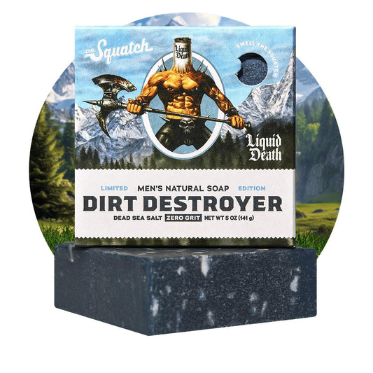 Dr. Squatch - Liquid Death - Dirt Destroyer Bar Soap 5 oz - BAR-LQD-02