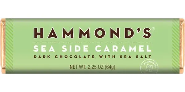 Hammond's Candies - Natural Sea Side Caramel Dark Chocolate Candy Bar 2.25oz - OC14712