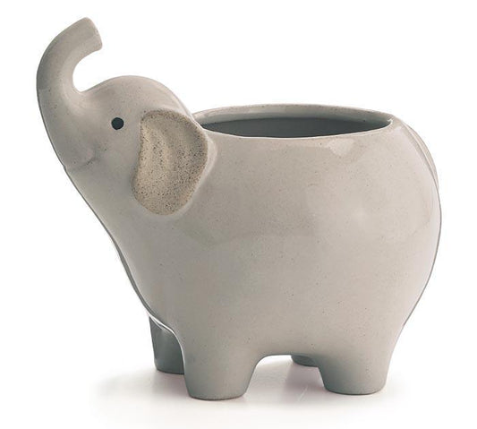 Porcelain Gray Elephant Planter 9744443
