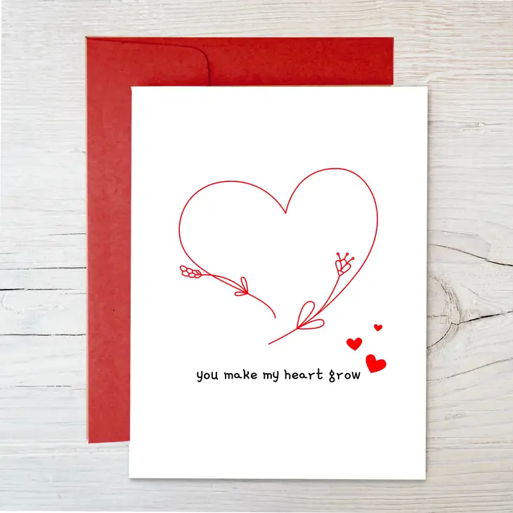 Raven's Edge - Valentine Wildflower Seed Card - You Make My Heart Grow