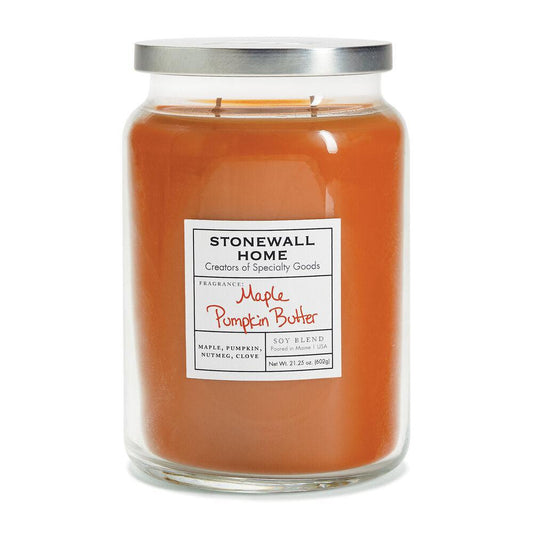 Stonewall Kitchen Candle Maple Pumpkin Butter - Large Apothecary 21.25 oz Jar 652614