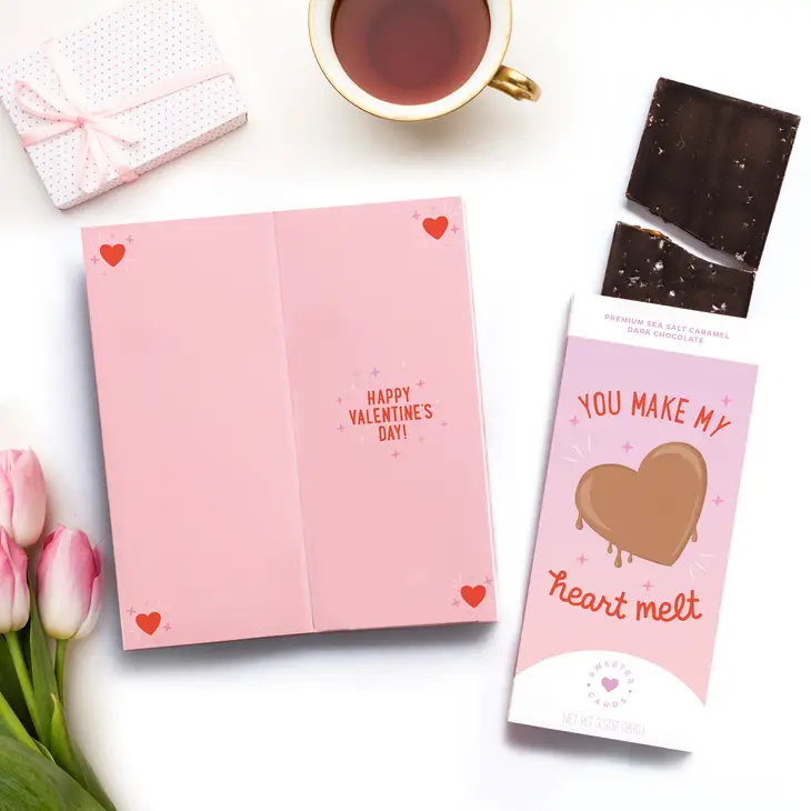 Sweeter Cards - Valentine's Day Card w Chocolate Bar – You  Make My Heart Melt