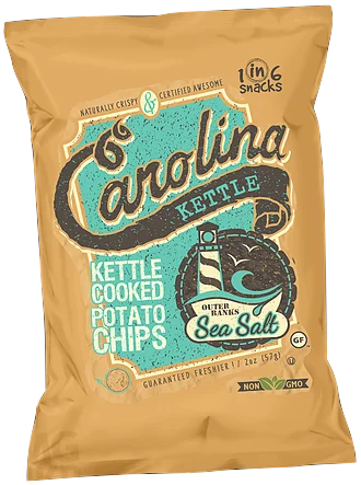 1 in 6 Snacks Carolina Kettle - Chips - Outer Banks Sea Salt, 5oz DISCO