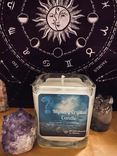 Blissful Connections - Mystery Crystal Candle 10 oz Cube w/ Lid