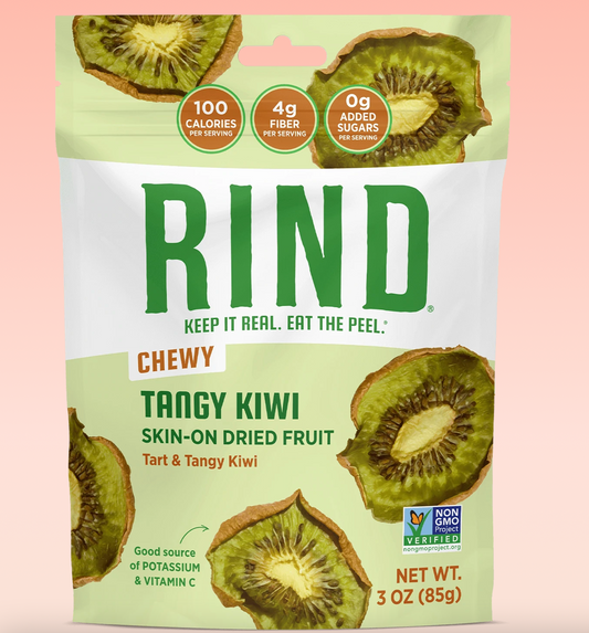 RIND SNACKS - Tangy Kiwi Blend Dried Fruit Pouch RIND-003 DISCO