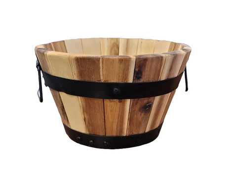 Devault -  Light Whiskey Barrel Planter Round 15" X 12" - 82420073