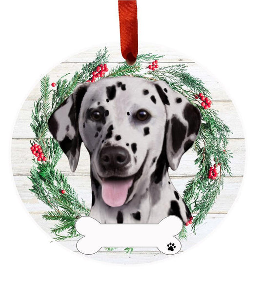 E&S Pets Dalmatian Ceramic Wreath Ornament 550-47