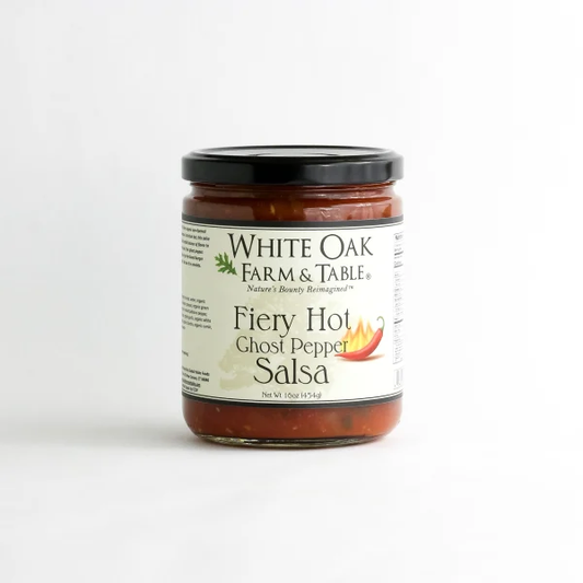 White Oak Farm and Table Organic Salsa - Fiery Hot - Ghost Pepper  16 oz DISCO