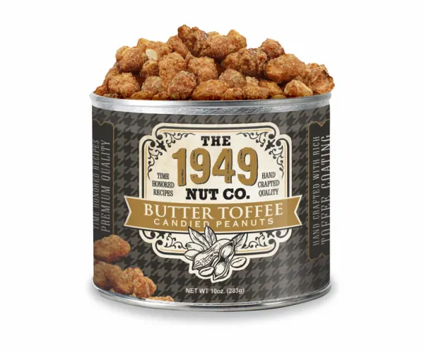 1949 Nut Company Butter Toffee Peanuts 10 oz DISCO