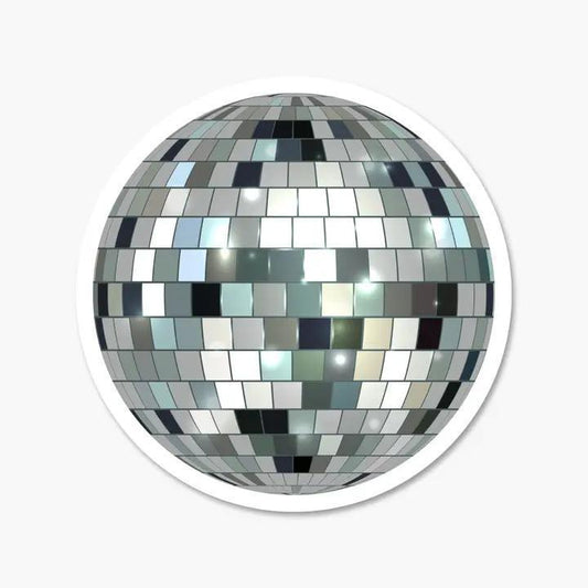 Footnotes - Mirrorball Disco Ball Silver 2.5" - Sticker - ST0594