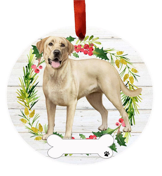 E&S Pets Labrador, yellow, FB Ceramic Wreath Ornament 550-20FB
