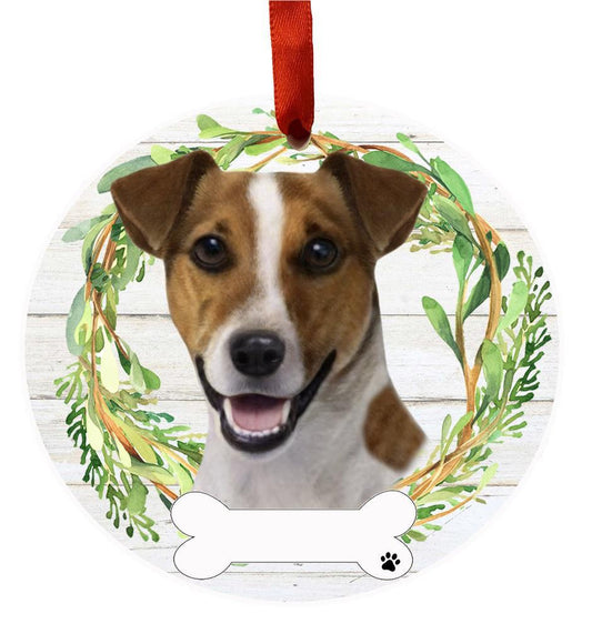 E&S Pets Jack Russell Ceramic Wreath Ornament 550-17