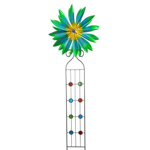 RCS SPINNER TRELLIS GREEN BLUE Yellow Flower 34497 81652228