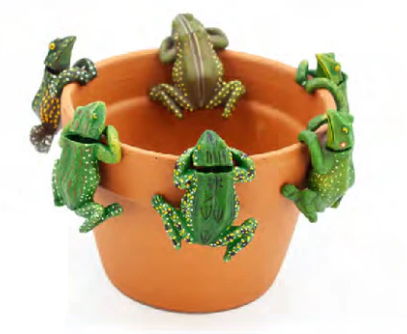 Land & Sea - 3.5" Bobble Frog - Medium Pot Hanger - PH304