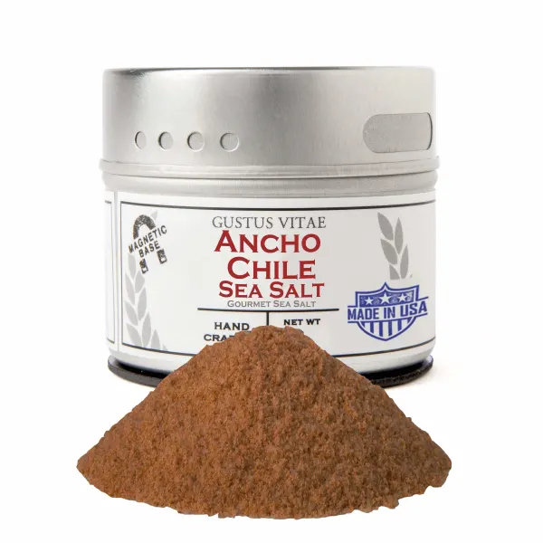 Gustus Vitae Ancho Chile Sea Salt - Tin DISCO