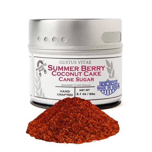 Gustus Vitae Summer Berry Coconut Cake Cane Sugar - Tin DISCO