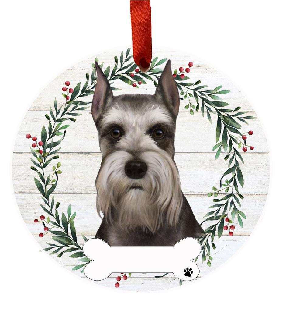 E&S Pets Schnauzer Ceramic Wreath Ornament 550-34