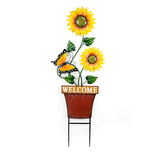 Land & Sea - Welcome Metal Sunflower w/Pot HP277