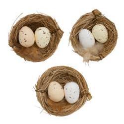 CWI Gifts - 6 Natural Eggs in Nests - GSHNE4004