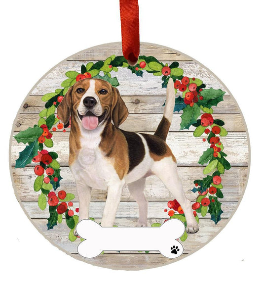 E&S Pets Beagle FB Ceramic Wreath Ornament 550-3FB