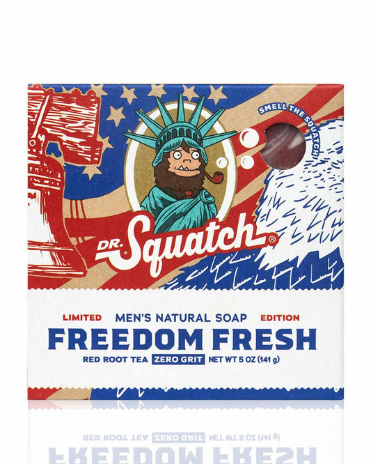 Dr. Squatch - Freedom Fresh Bar Soap  - Red Root Tea Zero Grit (Blue Bar)